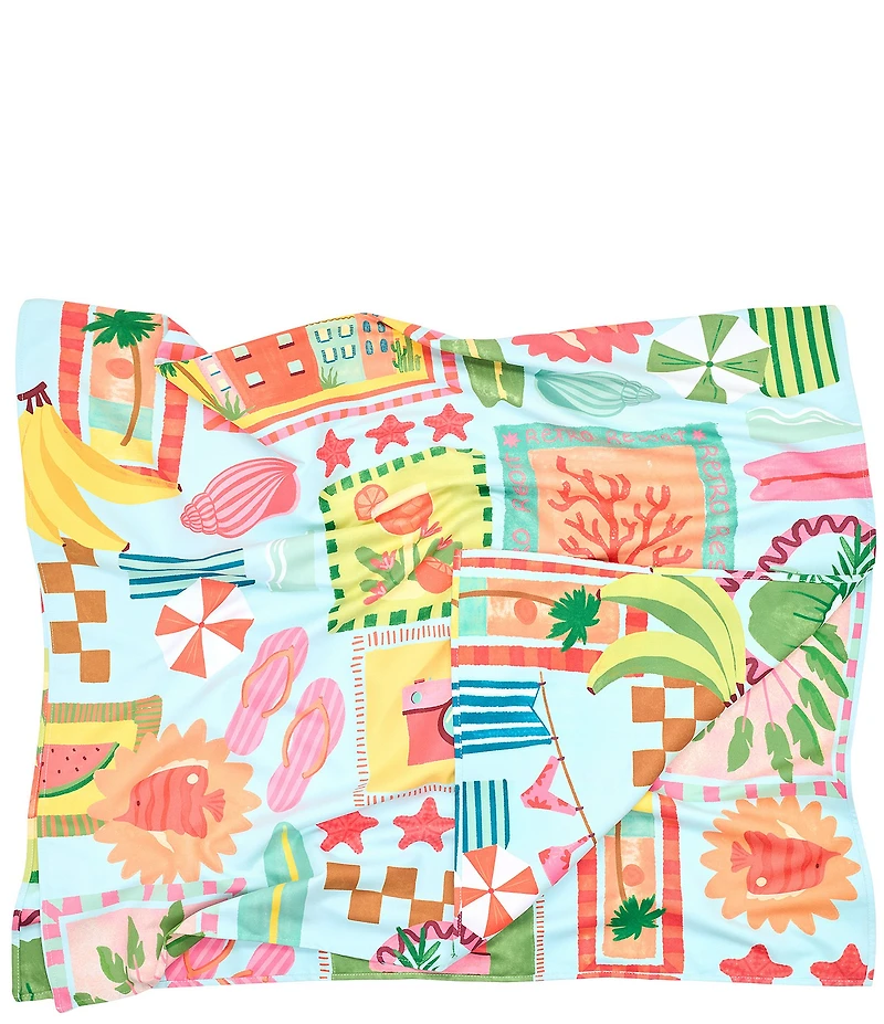 Dock & Bay Wish You Were Here Quick Dry XL Beach Towel with Pouch