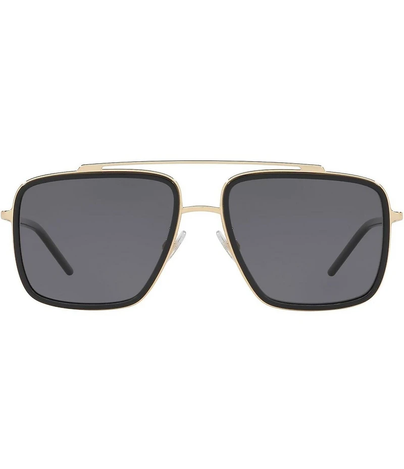 Dolce & Gabbana Men's Dg2220 57mm Polarized Pilot Sunglasses