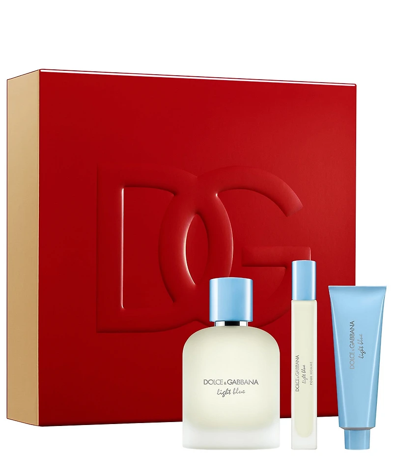 Dolce & Gabbana Men's Light Blue Pour Homme Eau de Toilette Trio Fragrance Gift Set