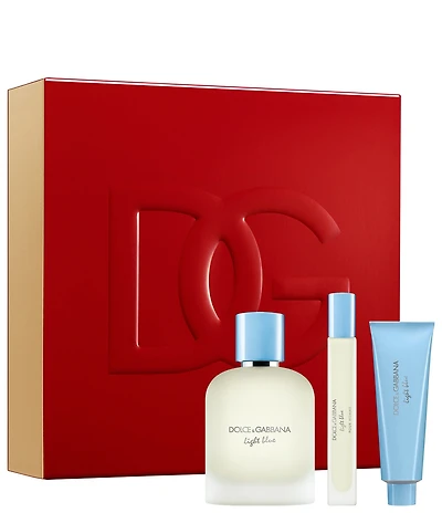 Dolce & Gabbana Men's Light Blue Pour Homme Eau de Toilette Trio Fragrance Gift Set