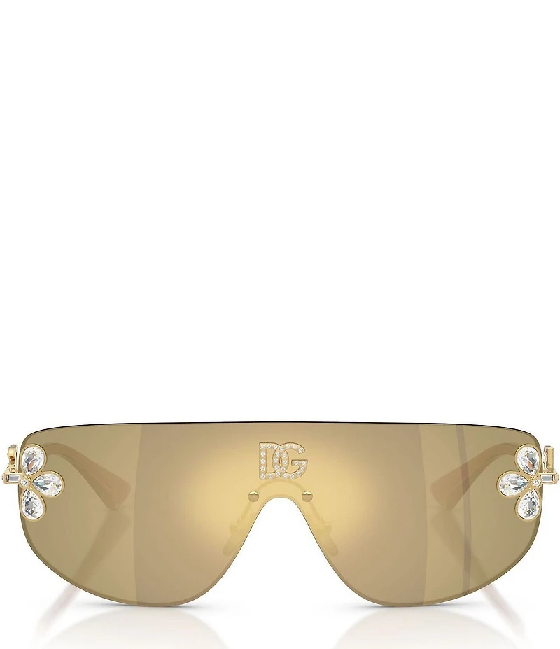 Dolce & Gabbana Women's DG2333B 38mm Jewel Mirrored Shield Sunglasses