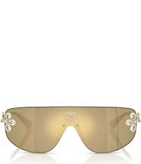 Dolce & Gabbana Women's DG2333B 38mm Jewel Mirrored Shield Sunglasses