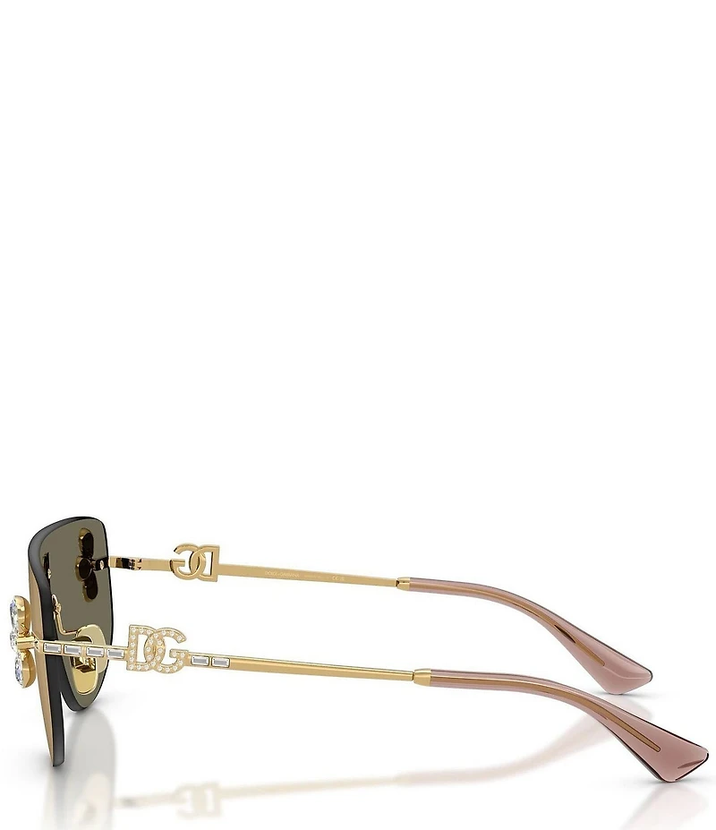 Dolce & Gabbana Women's DG2333B 38mm Jewel Mirrored Shield Sunglasses