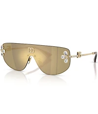 Dolce & Gabbana Women's DG2333B 38mm Jewel Mirrored Shield Sunglasses