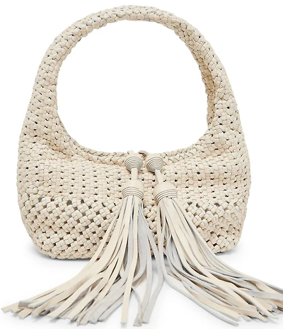 Dolce Vita Zenia Woven Leather Fringe Tassle Shoulder Bag