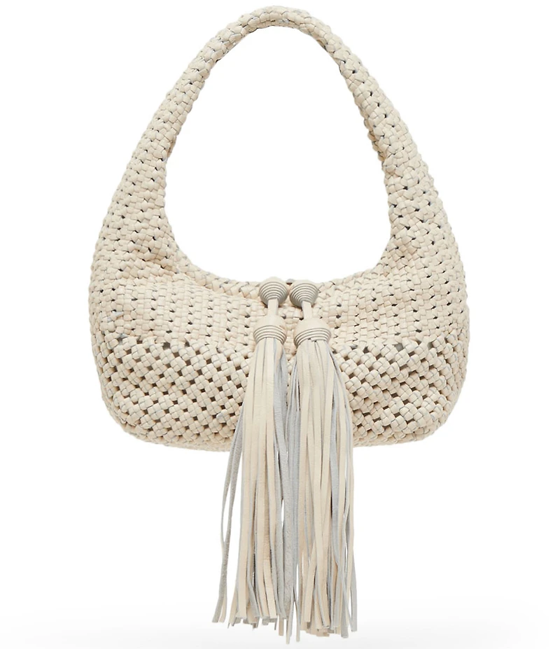 Dolce Vita Zenia Woven Leather Fringe Tassle Shoulder Bag