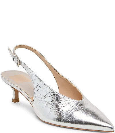 Dolce Vita Alenna Leather Kitten Heel Slingback Pumps
