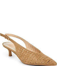 Dolce Vita Alenna Perforated Suede Kitten Heel Slingback Pumps