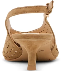 Dolce Vita Alenna Perforated Suede Kitten Heel Slingback Pumps