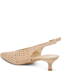 Dolce Vita Alenna Perforated Suede Kitten Heel Slingback Pumps
