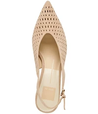 Dolce Vita Alenna Perforated Suede Kitten Heel Slingback Pumps
