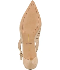 Dolce Vita Alenna Perforated Suede Kitten Heel Slingback Pumps
