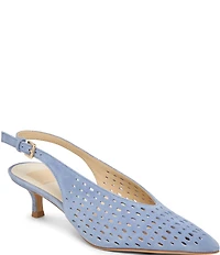 Dolce Vita Alenna Perforated Suede Kitten Heel Slingback Pumps