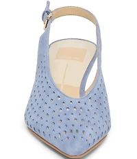 Dolce Vita Alenna Perforated Suede Kitten Heel Slingback Pumps