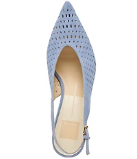 Dolce Vita Alenna Perforated Suede Kitten Heel Slingback Pumps