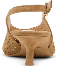 Dolce Vita Alenna Perforated Suede Kitten Heel Slingback Pumps