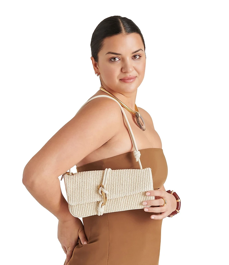 Dolce Vita Alice-R Raffia Baguette Shoulder Bag