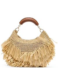 Dolce Vita Amarilis Raffia Fringe Top Handle Bag
