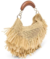 Dolce Vita Amarilis Raffia Fringe Top Handle Bag