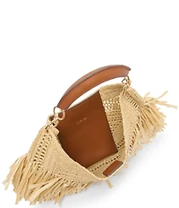 Dolce Vita Amarilis Raffia Fringe Top Handle Bag