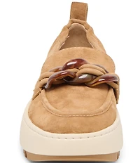 Dolce Vita Ammy Suede Chain Hardware Platform Loafers