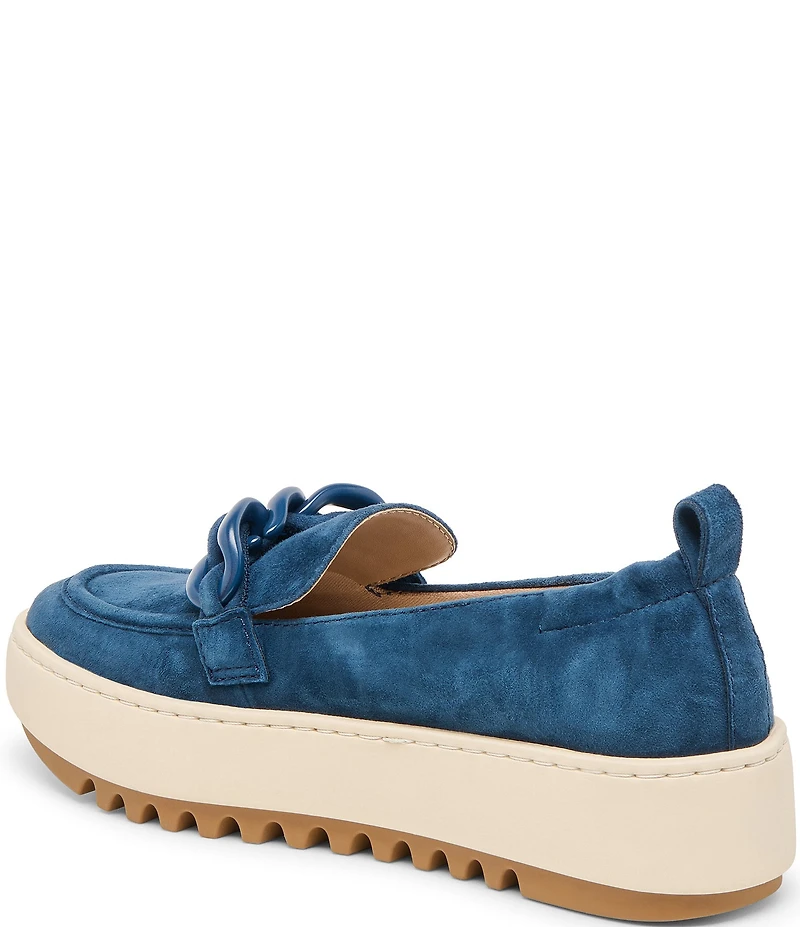 Dolce Vita Ammy Suede Chain Hardware Platform Loafers