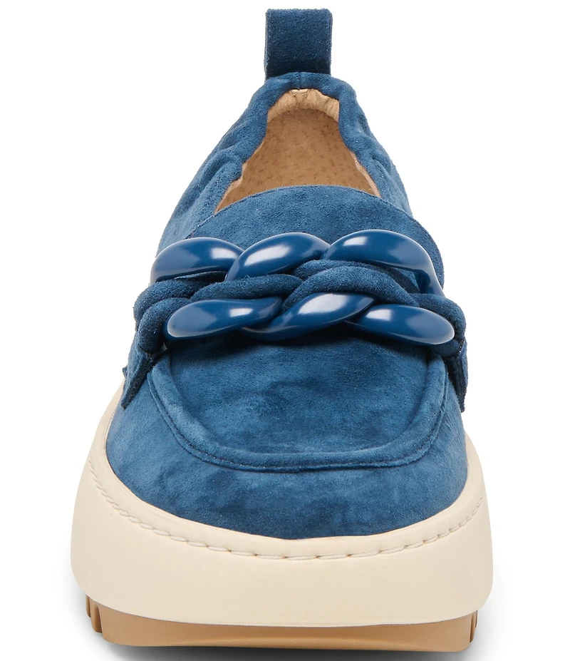 Dolce Vita Ammy Suede Chain Hardware Platform Loafers