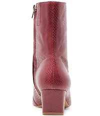 Dolce Vita Anika Snake Embossed Leather Wing Tip Kitten Heel Booties