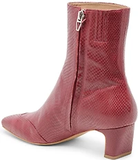 Dolce Vita Anika Snake Embossed Leather Wing Tip Kitten Heel Booties