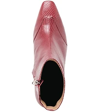 Dolce Vita Anika Snake Embossed Leather Wing Tip Kitten Heel Booties