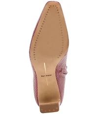 Dolce Vita Anika Snake Embossed Leather Wing Tip Kitten Heel Booties