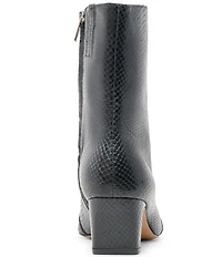 Dolce Vita Anika Snake Embossed Leather Wing Tip Kitten Heel Booties