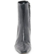 Dolce Vita Anika Snake Embossed Leather Wing Tip Kitten Heel Booties