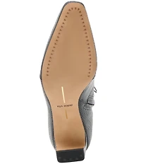 Dolce Vita Anika Snake Embossed Leather Wing Tip Kitten Heel Booties