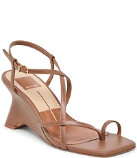 Dolce Vita Aylee Leather Strappy Sculpted Wedge Dress Sandals