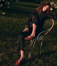 Dolce Vita Baylee Perforated Suede Grommet Hardware Double Buckle Mary Jane Ballet Flats