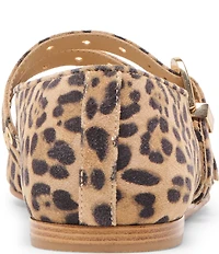 Dolce Vita Baylee Leopard Print Suede Mary Jane Double Buckle Hardware Ballet Flats