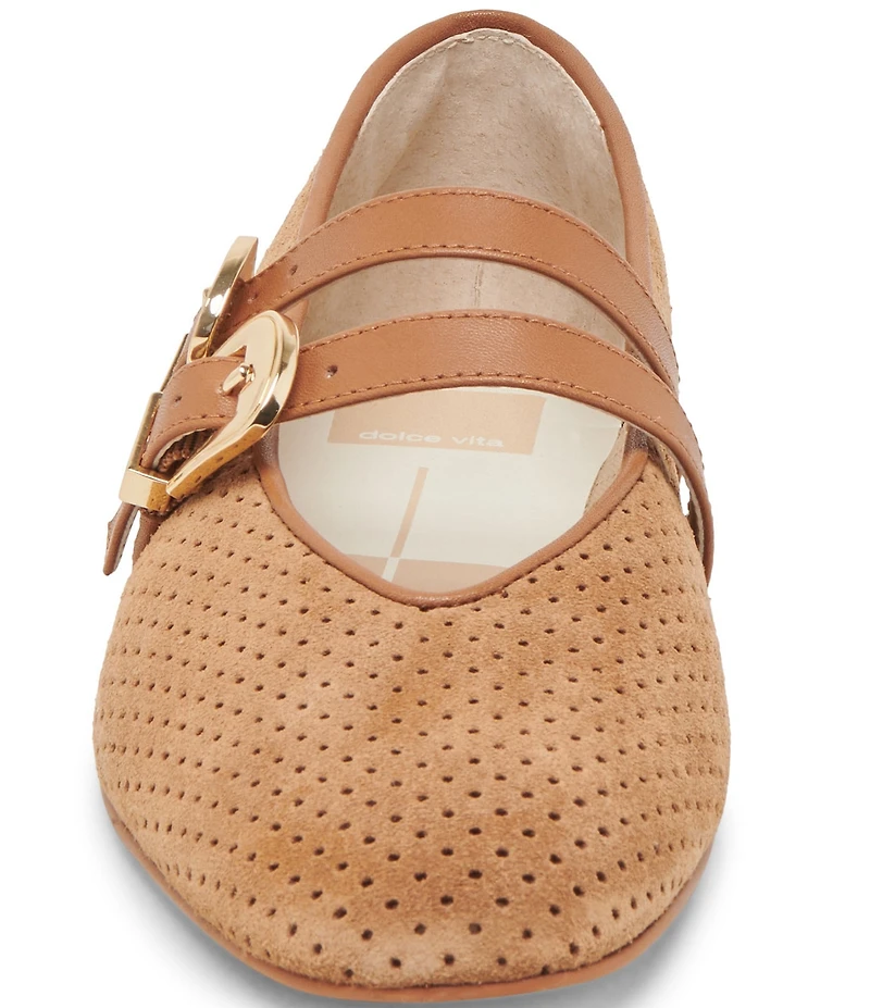 Dolce Vita Baylee Perforated Suede Mary Jane Ballet Flats