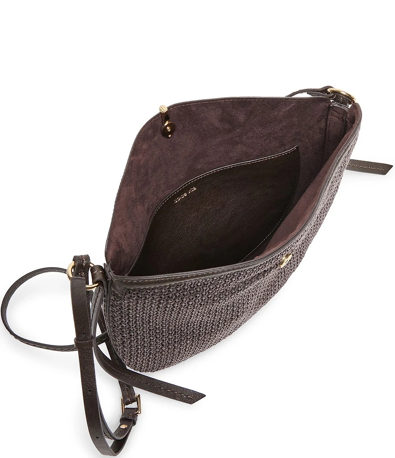 Dolce Vita Bennett Raffia Slouchy Foldover Crossbody Bag
