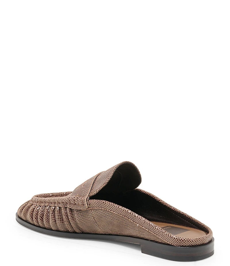 Dolce Vita Betzy Embossed Leather Pleated Loafer Mules