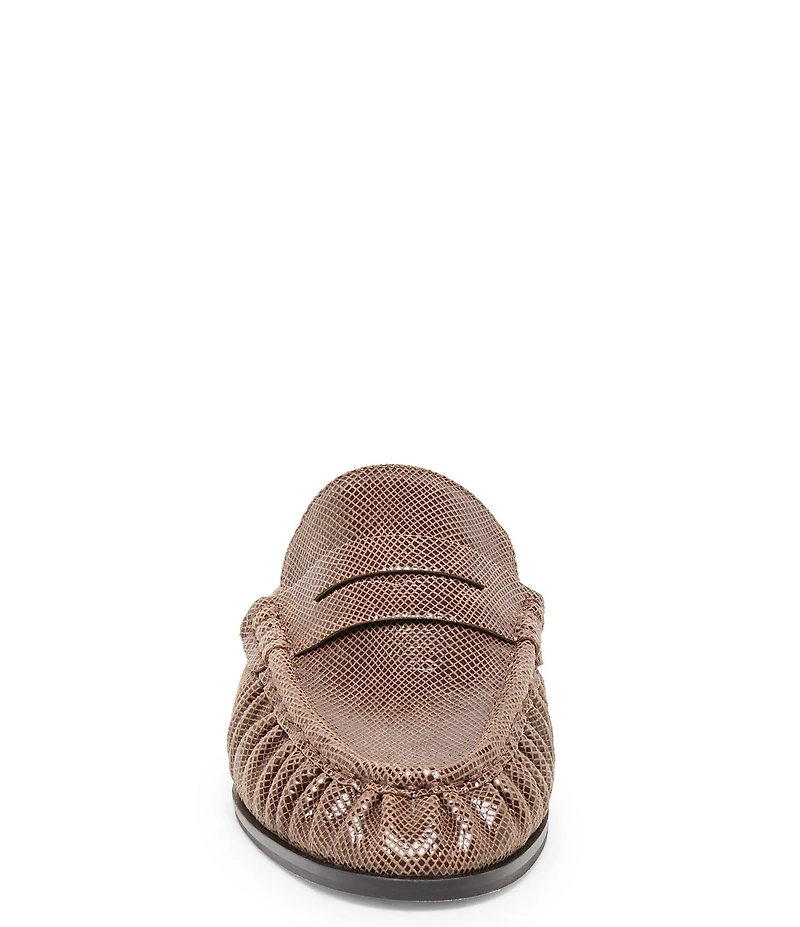 Dolce Vita Betzy Embossed Leather Pleated Loafer Mules