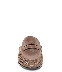 Dolce Vita Betzy Embossed Leather Pleated Loafer Mules