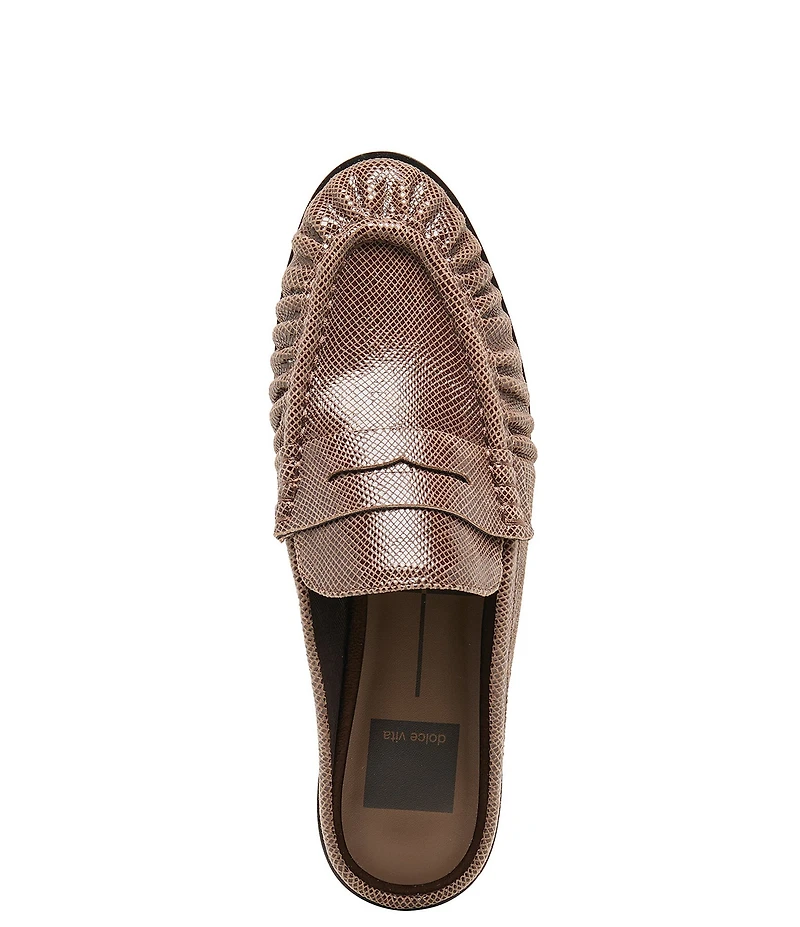 Dolce Vita Betzy Embossed Leather Pleated Loafer Mules