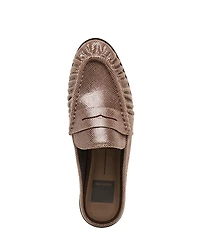 Dolce Vita Betzy Embossed Leather Pleated Loafer Mules