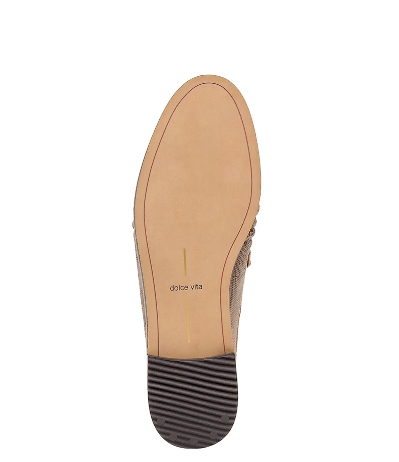 Dolce Vita Betzy Embossed Leather Pleated Loafer Mules