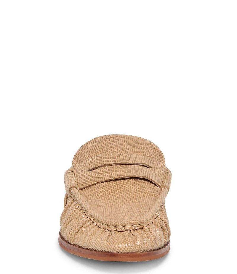Dolce Vita Betzy Embossed Leather Pleated Loafer Mules