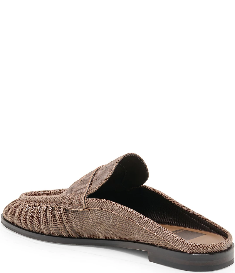 Dolce Vita Betzy Embossed Leather Pleated Loafer Mules