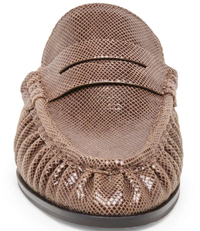 Dolce Vita Betzy Embossed Leather Pleated Loafer Mules