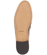 Dolce Vita Betzy Embossed Leather Pleated Loafer Mules