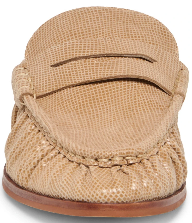Dolce Vita Betzy Embossed Leather Pleated Loafer Mules